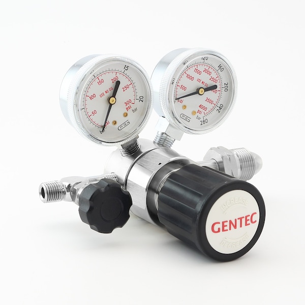Gentec HP Low Flow Regulator, CGA 320 , Inlet 0 to 100 PSI, Needle Valve, Use with: Carbon Dioxide R21BGK-DIK-C320-01-N - main